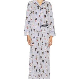 Polo Ralph Lauren $360 Polo Bear Long Sleeve Pajama Set 100% Cotton Striped Logo